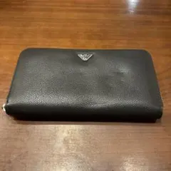 エンポリオアルマーニ　ブラックレザー　長財布　メンズ