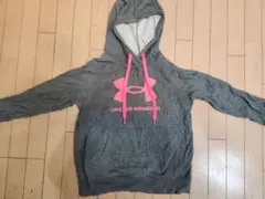 UNDER ARMOUR グレー/ピンク パーカー M