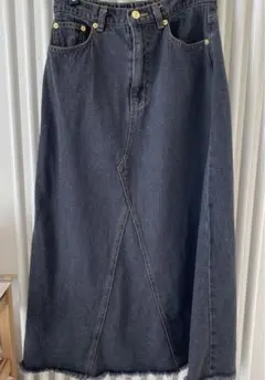IEDIT⭐︎フリンジ裾 ロングデニムスカート⭐︎美品