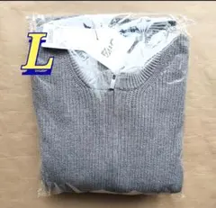 【新品未開封】クルーネックフルジップカーディガン ユニクロC グレー Lサイズ