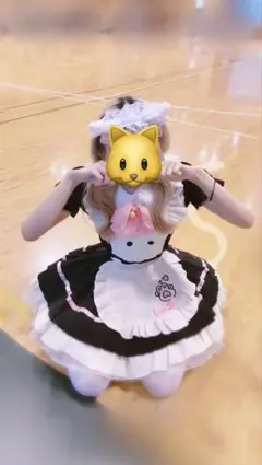 メイド服 コスプレ用 フリル付き 黒白 ハロウィン