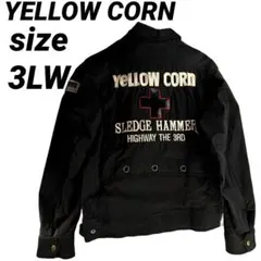 美品　イエローコーンYELLOW CORN ジャケット 3LW ビッグ刺繍　黒
