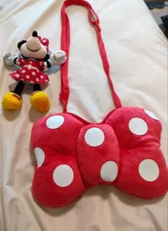 ミニーマウス風リボン型ショルダーバッグ