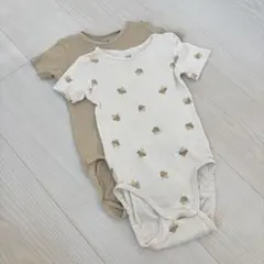 激安！エイチアンドエム　半袖　ロンパース　85 蜂柄　ハチ　ベージブラウン