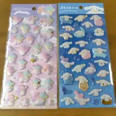 シナモロール キキララ 2点セット　サンリオ　ぷくっとシール