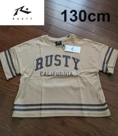 130cm RUSTY キッズ カレッジ 半袖 ワイド Tシャツ 男女兼用のサムネイル