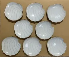 貝殻型　波模様 皿 プレート　8枚セット