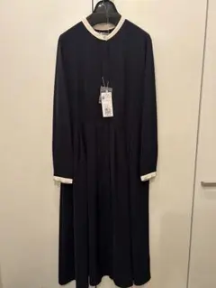 MICHEL KLEIN ネイビー ロングワンピース