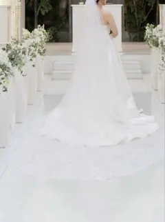 【メロ様専用】ウェディング　ロングベール3メートル　刺繍