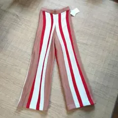 新品★BLACK BY MOUSSY ニットパンツフレアー 総ゴム伸縮性イージー