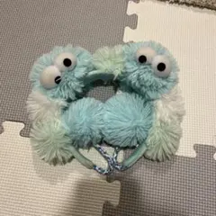 水色ポンポン付きカチューシャ