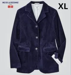 美品 UNIQLO× INES コラボ　コーデュロイジャケット　ネイビー　XL