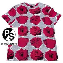 良品■PS Paul Smith ポールスミス■花柄 バラ柄 総柄 Tシャツ