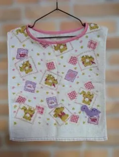 カラフルな動物刺繍トップス背中タオル 100cm~