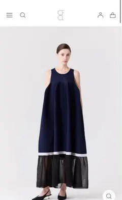 タグあり YOKO CHAN ヘムフレアコットンドレス Navy36 - メルカリ