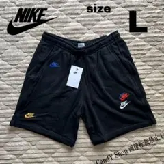 NIKE ナイキ ハーフパンツ スウェット 黒 ブラック ボトムス L
