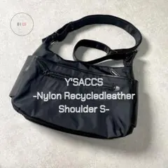 Y'SACCS-ナイロンタフタ リサイクルレザーショルダーS-ブラック 美品のサムネイル