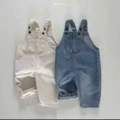 bonito サロペット　アイボリー　XS ステッチ　韓国子供服