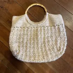 麻紐ハンドバッグ バンブー持ち手