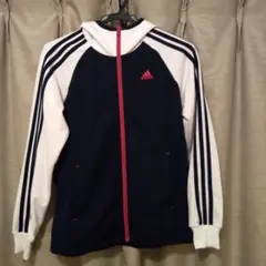 アディダス　パーカー　ジャージ　白　紺