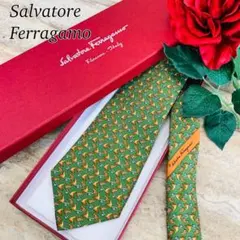 N524 新品未使用 サルヴァトーレフェラガモ シルク 総柄 ネクタイ メンズ