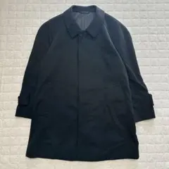 極美品】伊勢丹×深喜毛織 カシミヤ100% ステンカラーコート 比翼 濃紺