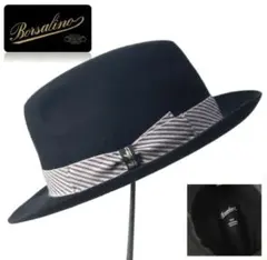 新品タグ付き【ボルサリーノ】ラビットファー フェルトハット 黒 60