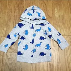 H&M 恐竜柄 ジップアップパーカー 90