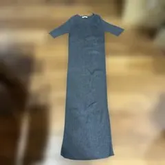 ZARA ロングワンピース 半袖 グレー