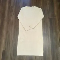 Vネック ニットワンピース グレージュ