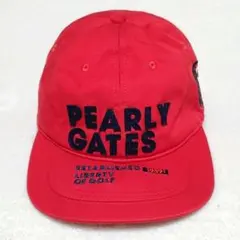 パーリーゲイツ PEARLY GATES ゴルフキャップ レッド ロゴ刺繍