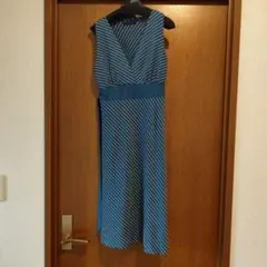 MAITRESSEストライプ ノースリーブひざ丈ワンピース