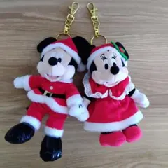 ◇美品◇　ディズニー　ミッキー・ミニーキーホルダー　クリスマス