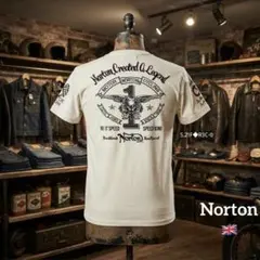 Norton ノートン 豪華刺繍 Tシャツ オフホワイト バイクブランドのサムネイル