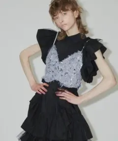 LA BELLE ETUDE フェザースパンコールBACKリボンビスチェ