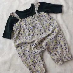 に*)様 ロンパース 花柄トップス 60 綿100% 女の子 ベビー お出かけ