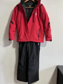160 スキーウェア 赤 ジャケットとパンツセット