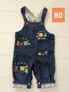 MIKI HOUSE デニムオーバーオール 80