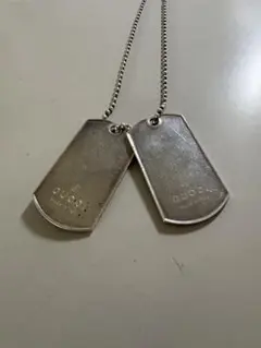 4687◯ GUCCI ドッグタグダブルプレート ネックレス シルバー925