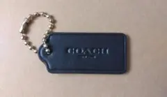 COACH ブラックレザーキーホルダー