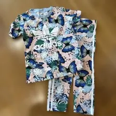 美品　adidas セットアップ 蝶柄　90 100 レギンス　Tシャツのサムネイル