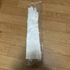 Comon Fashion サテン ホワイトロンググローブ