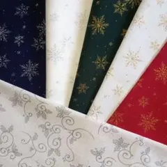 232　クリスマス 柄 プリント 生地　はぎれ　カットクロスセット　まとめ売り