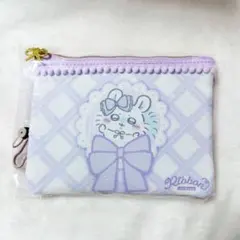 しまむら×ちいかわ リボン柄フラットポーチ モモンガ♪