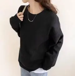 レディース トレーナー 無地 薄手 ゆったり 着ぶくれしない 体型カバー