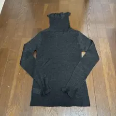 RyuRyuラメ入り黒タートルネックニット