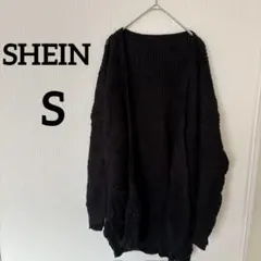 訳あり✨️SHEIN 【S】ブラック 黒 ニット カーディガン 羽織もの 秋 冬