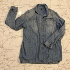 ジースター　ブルーデニムシャツ　メンズ Mサイズ