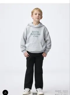 KIDS ストレッチストレートカーゴパンツ ブラック