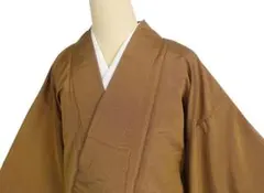 単衣のきもの 極小格子織紬 バチ衿 正絹 11969